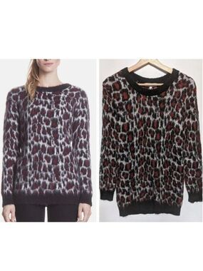 Sandro | Leopard Mohair Knit Sweater